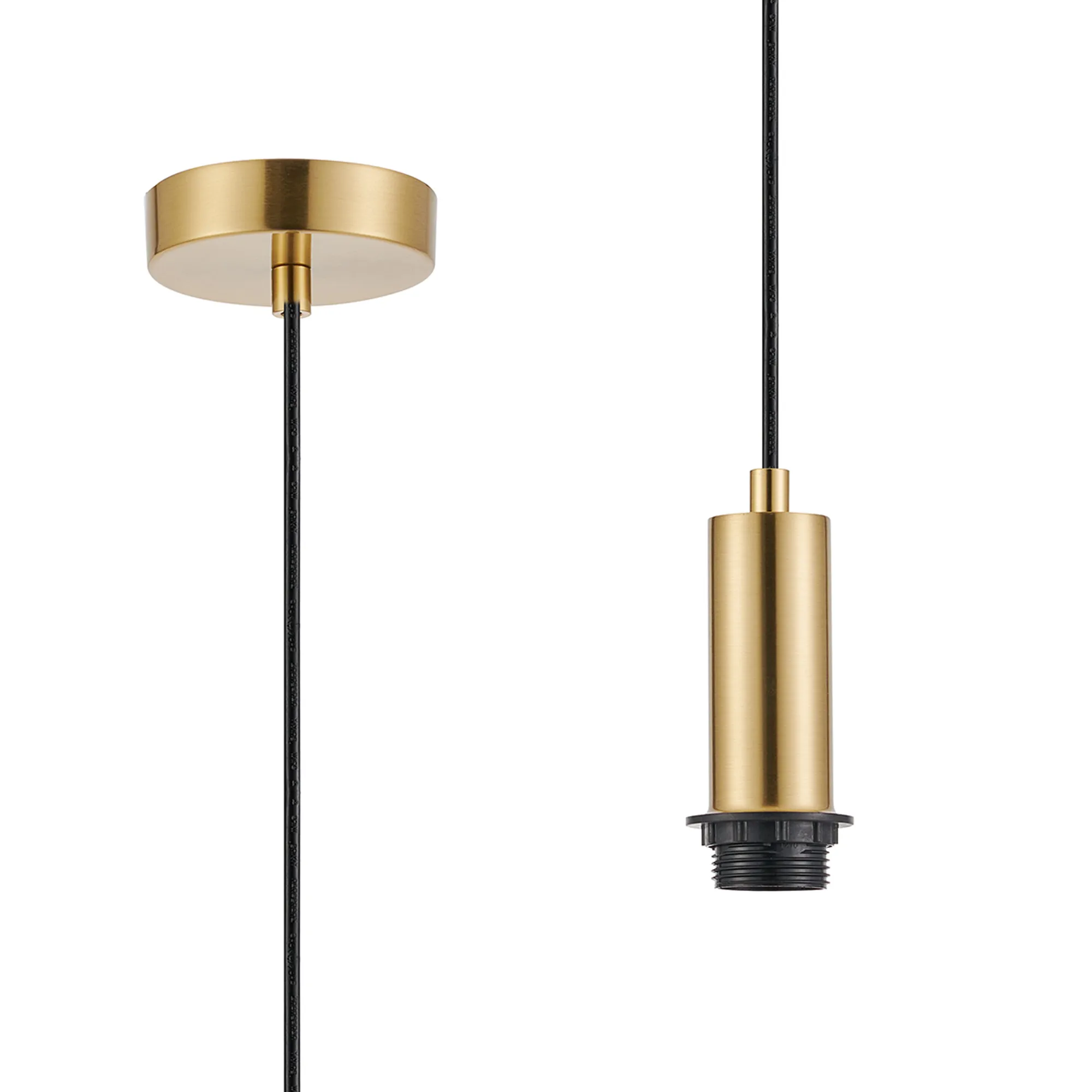 D1020BG  Wick 1.7m 1 Light Pendant, 1 x E27, Brass Gold